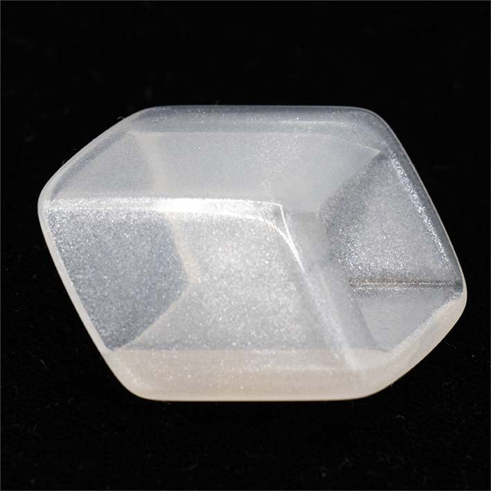 Cube hanger White Sparkle semi transparant.