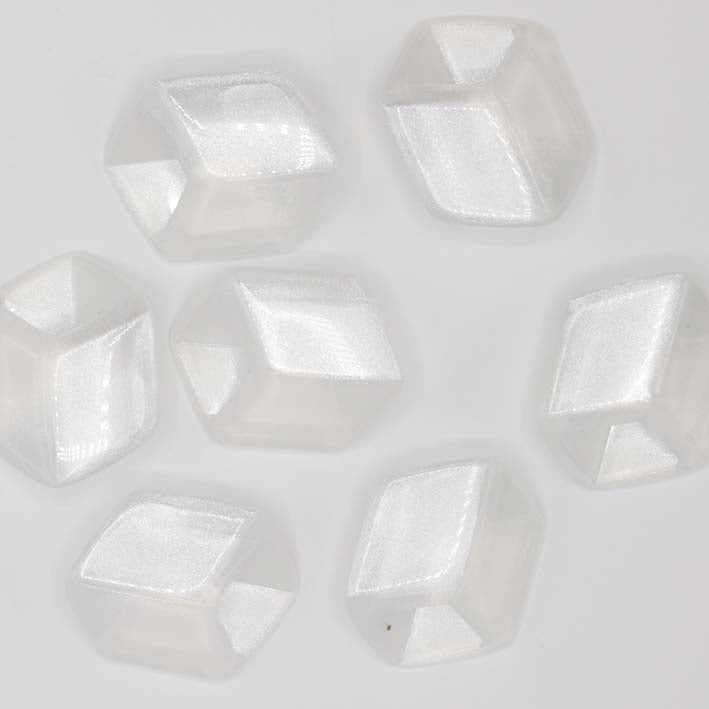 Cube hanger White Sparkle semi transparant.