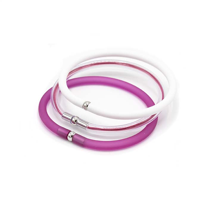armband set in roze en wit met zilver