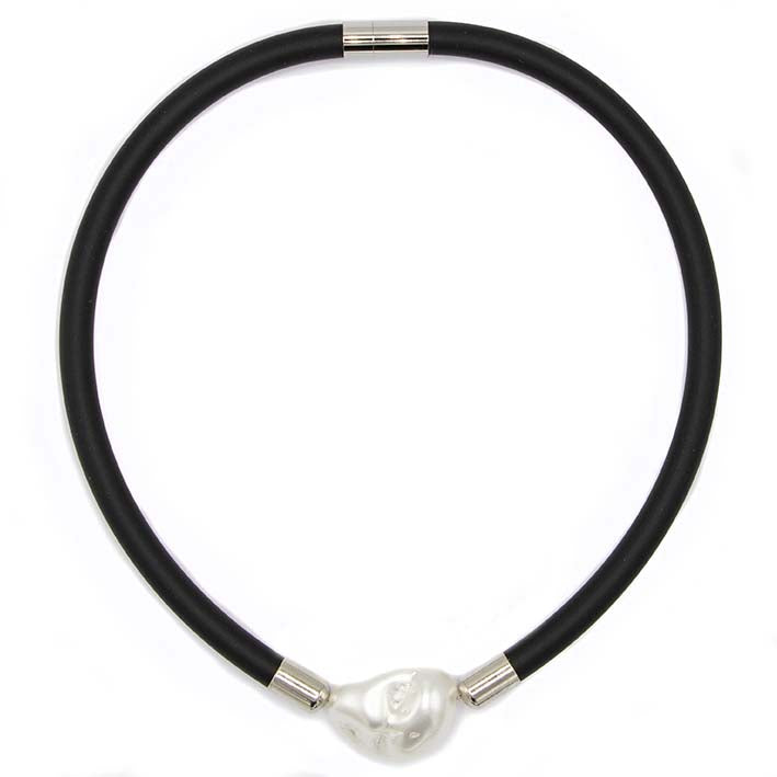 Statement ketting, Rocks, Rubber en Parel XL