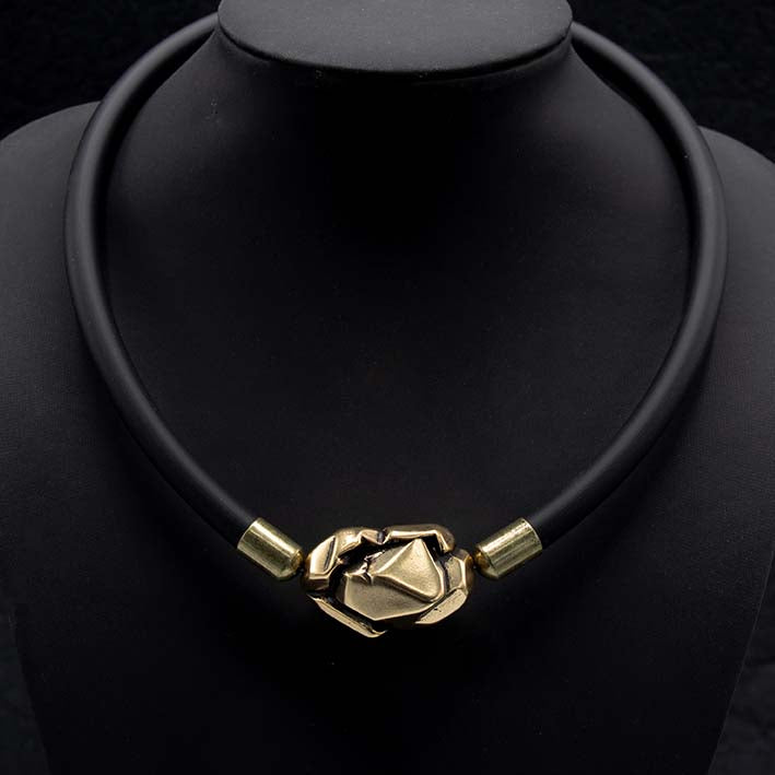 Statement ketting, Rocks, Rubber en Goud XL