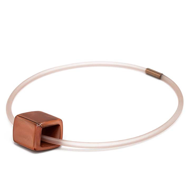 Ketting van RUBBER 1 lijns met Cube Copper - FEESTCOLLECTIE