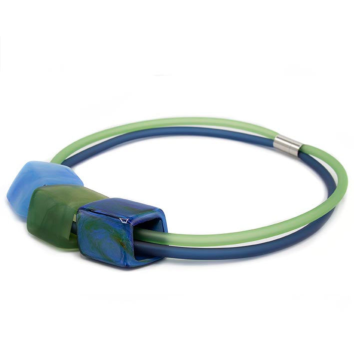 Exclusieve ketting van rubber met 3 Cubes, Deep Depts