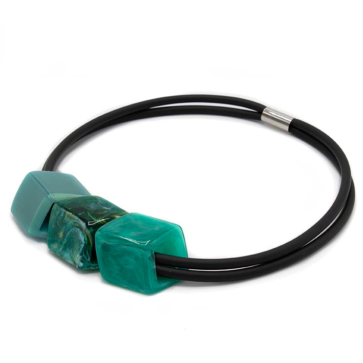 Exclusieve ketting van rubber met 3 Cubes, Fresh Adventure