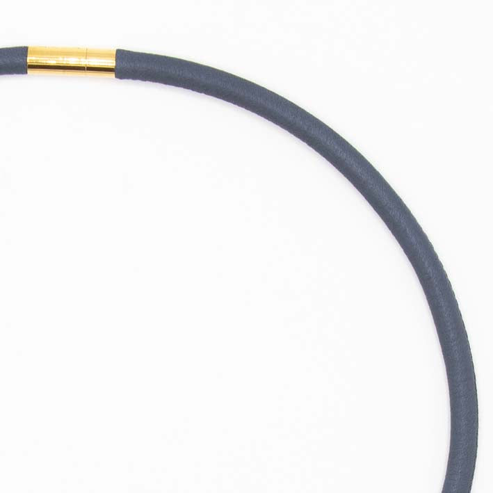 Ketting  van ECHT LEER 1  lijns,  donkerblauw