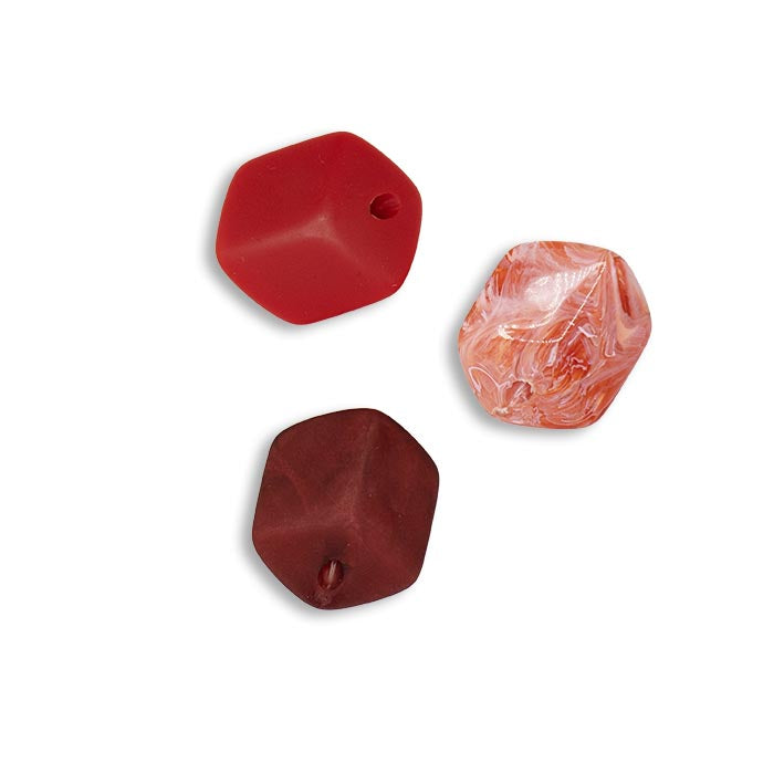 Set van drie Mini Cubes in mixed red