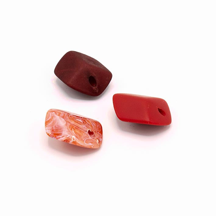 Set van drie Mini Cubes in mixed red