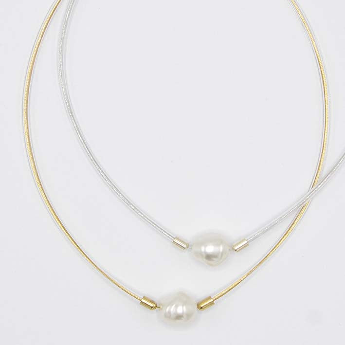 Ketting Rocks Nugget Rubber en Pearl Mini