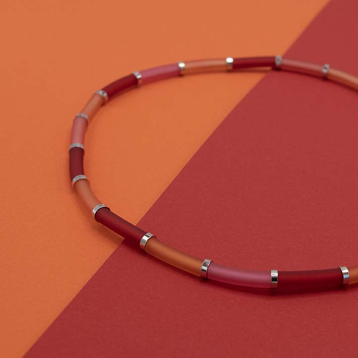Bits & Pieces, kleurrijke ketting zero waste rood