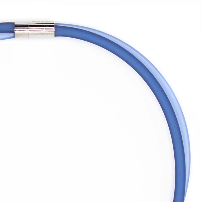 Rubber ketting 2 lijns, montan/blauw