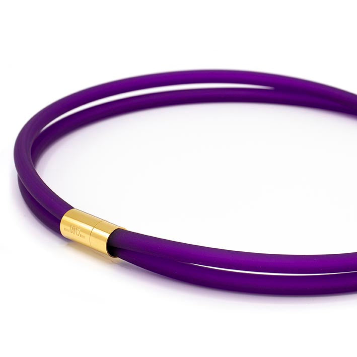 Rubber ketting 2 lijns paars/paars
