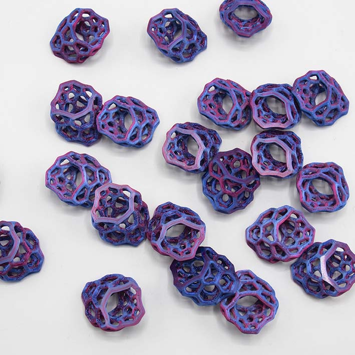 3D geprinte Cube van bio plastic, Lace Blue Violet