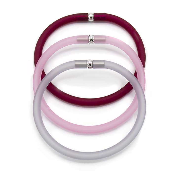 Rubber armbandjes fuchsia mix 3x