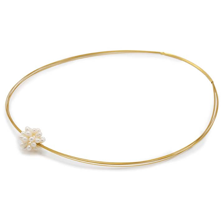 Ketting met crèmekleurig parelcluster- Pure Pearl