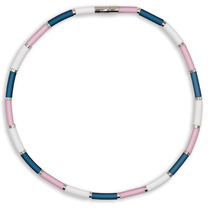 Rubberen ketting Bits & Pieces Roze, wit en petrol