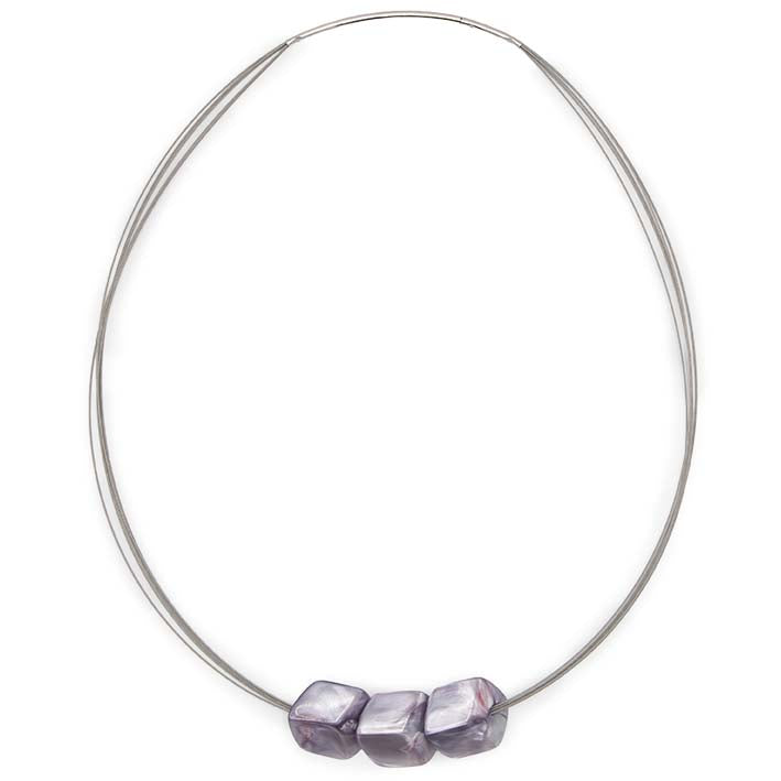 Ketting met 3 mini cubes, Dusty Pink