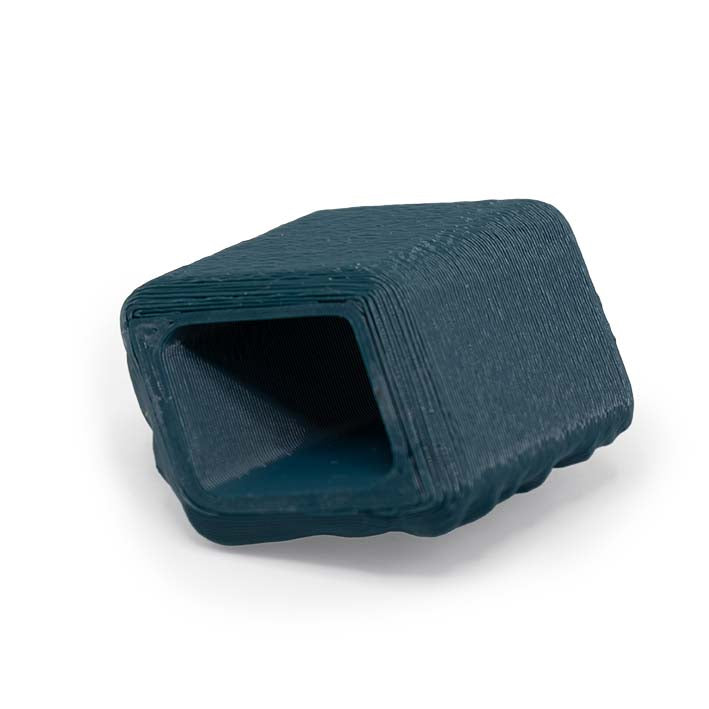 Onderkant van de Teal Tree Bark Cube met matte, gestructureerde bovenkant