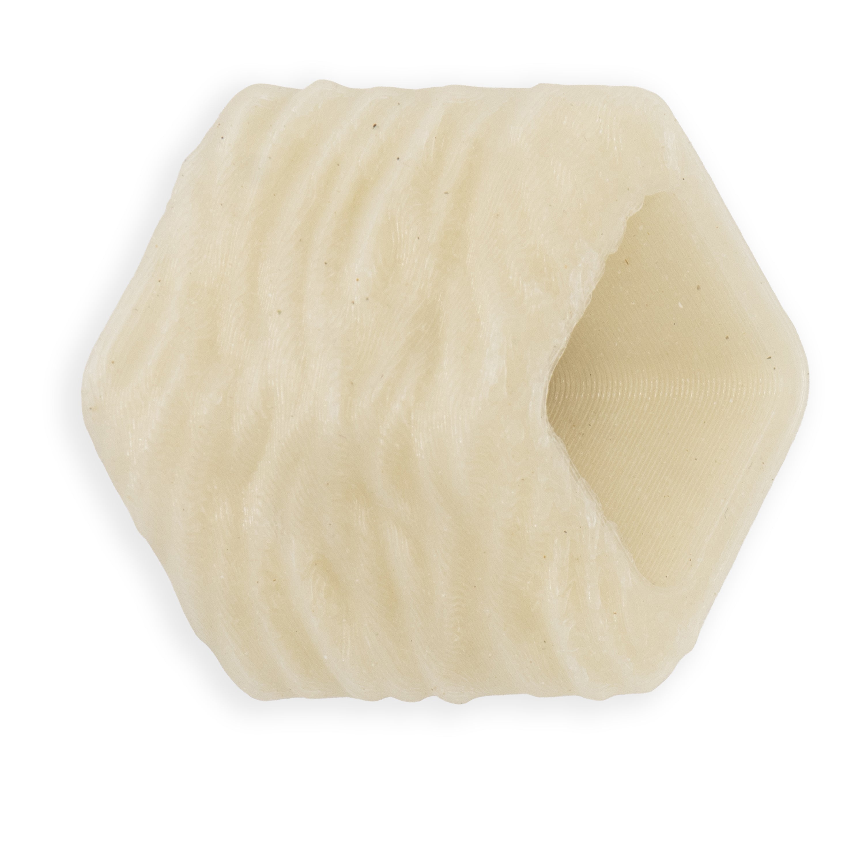 Cube hanger Oyster Tree Bark in crème wit van Fates, 3D-geprint met schorsreliëf