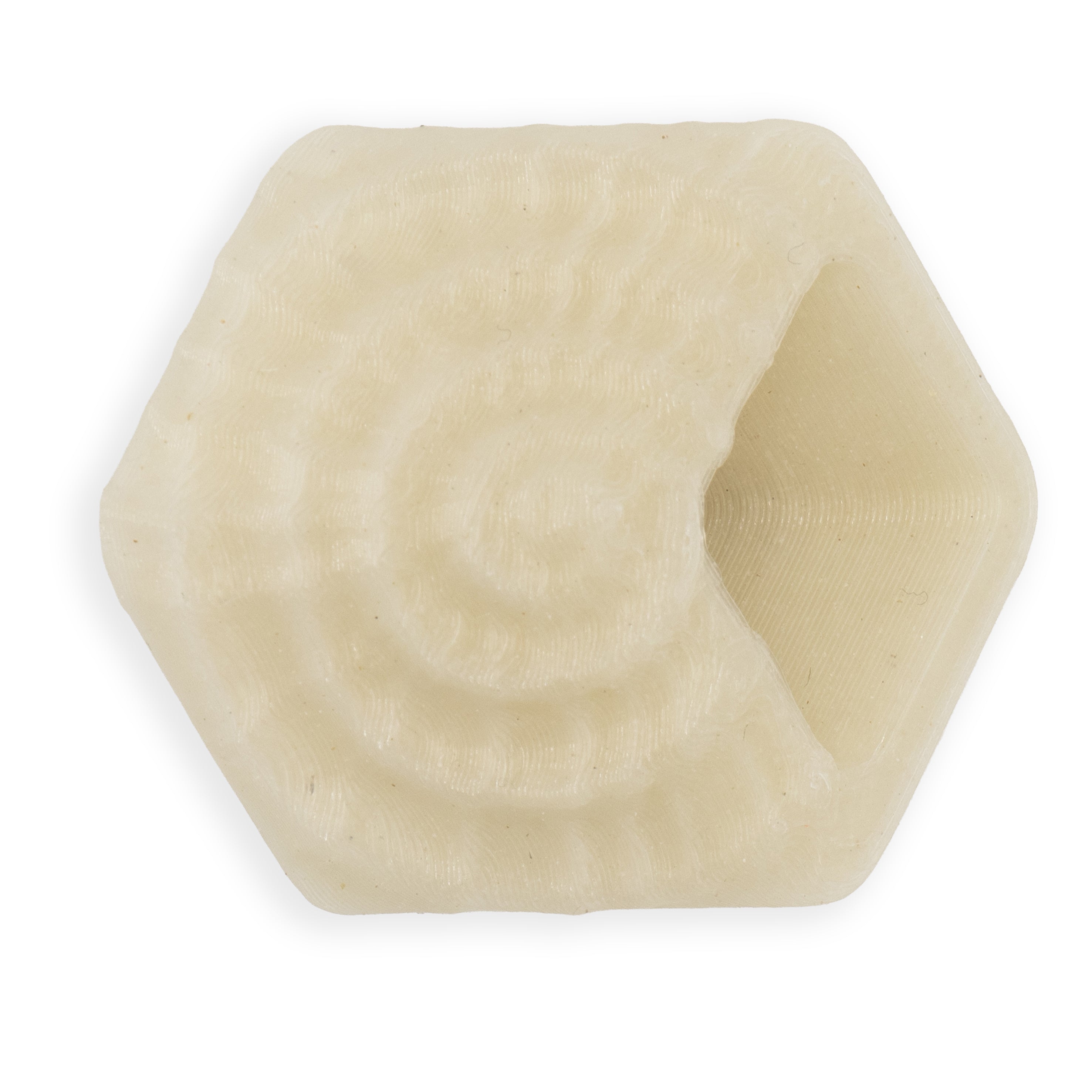 Cube hanger Oyster Fossil in crème wit van Fates, 3D-geprint met schelpreliëf