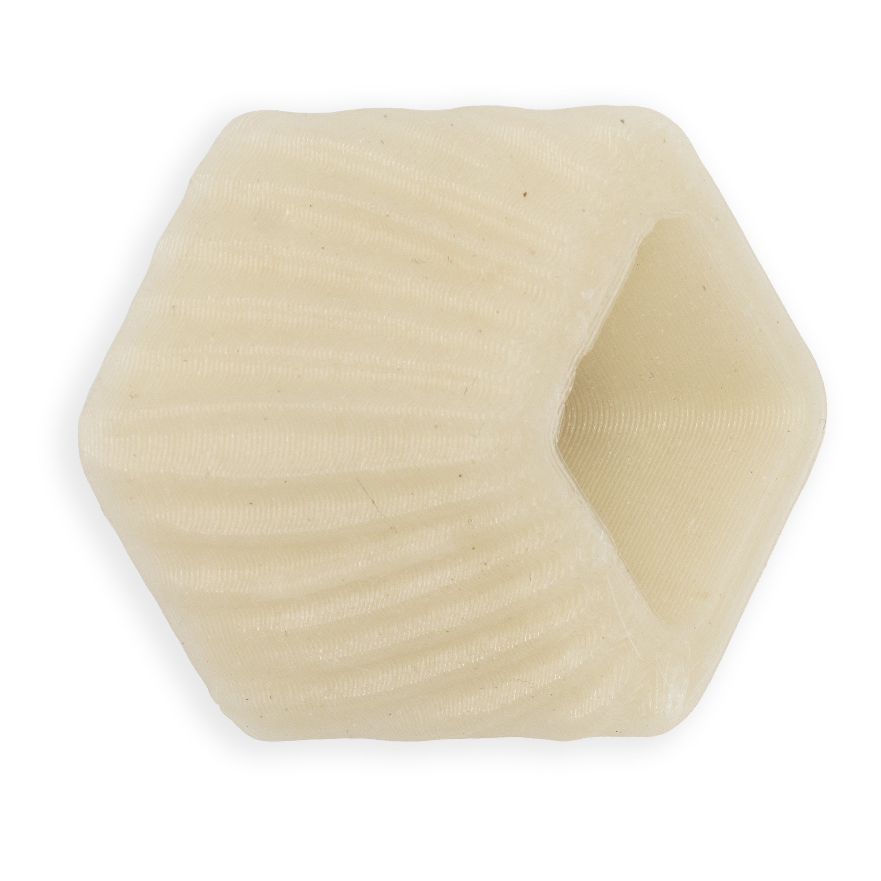 Cube hanger Oyster Rays in crème wit van Fates, 3D-geprint met stralenreliëf