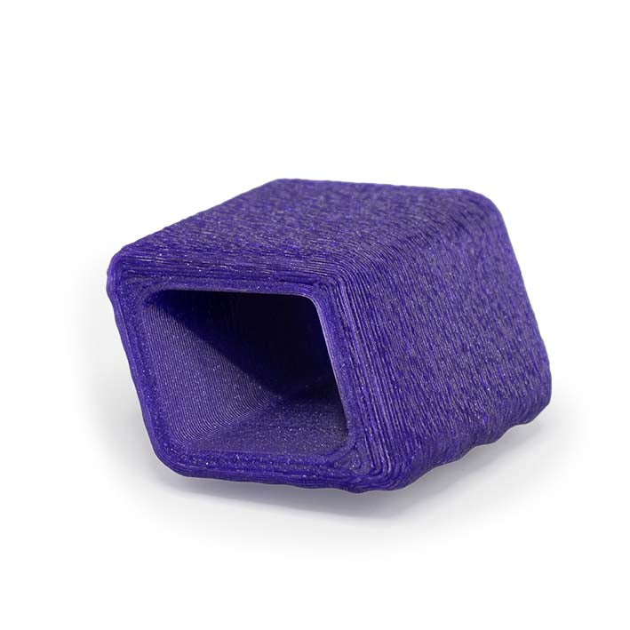 Onderkant van de Purple Rays Cube met glanzende, glitterende structuur