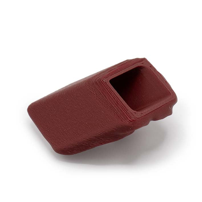 Onderkant van de Red Rose Cube in bordeauxrood met fijn reliëf