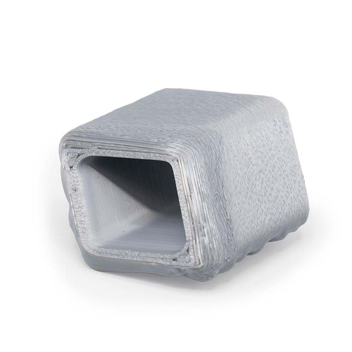 Onderkant van de Silver Tree Bark Cube met zacht glanzende structuur