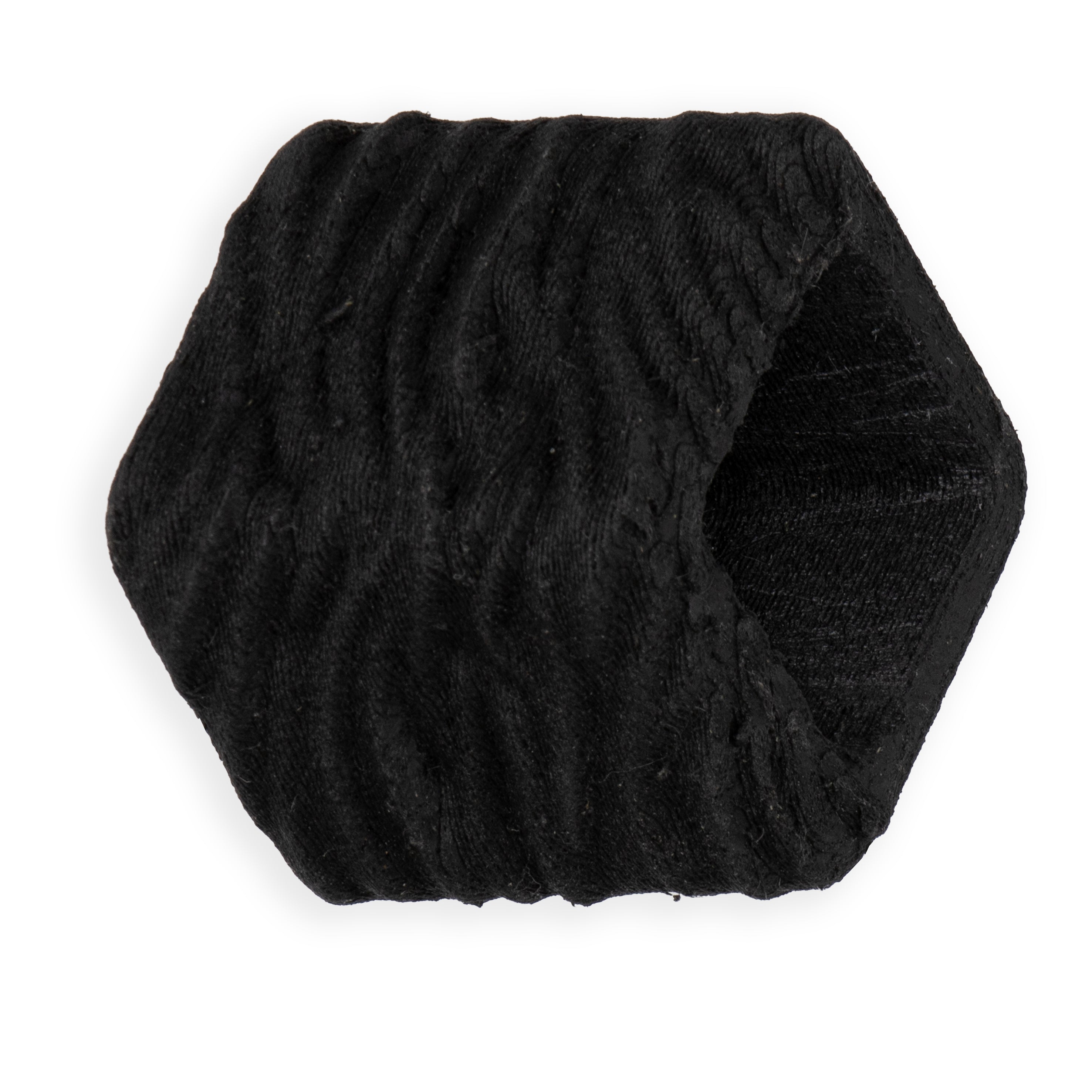 Zwarte Cube hanger Ebony Tree Bark van Fates, met reliëf van boomschors