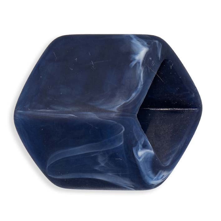 Achterkant van de Blue Coral Cube in donkerblauw resin