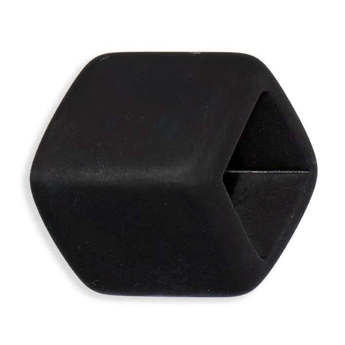 Achterkant van de Brown Leopard Cube in zwart resin