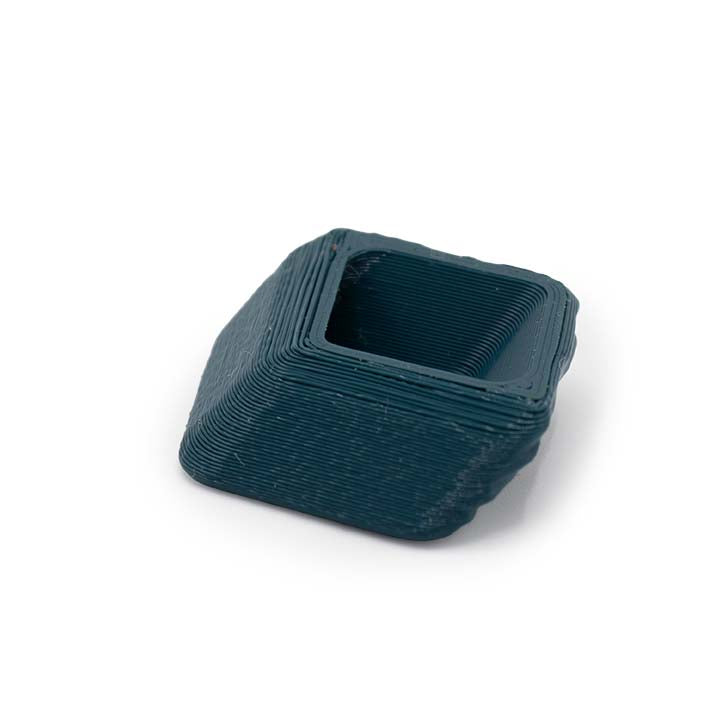 Onderkant van de Teal Tree Bark Spacer met matte, gestructureerde bovenkant