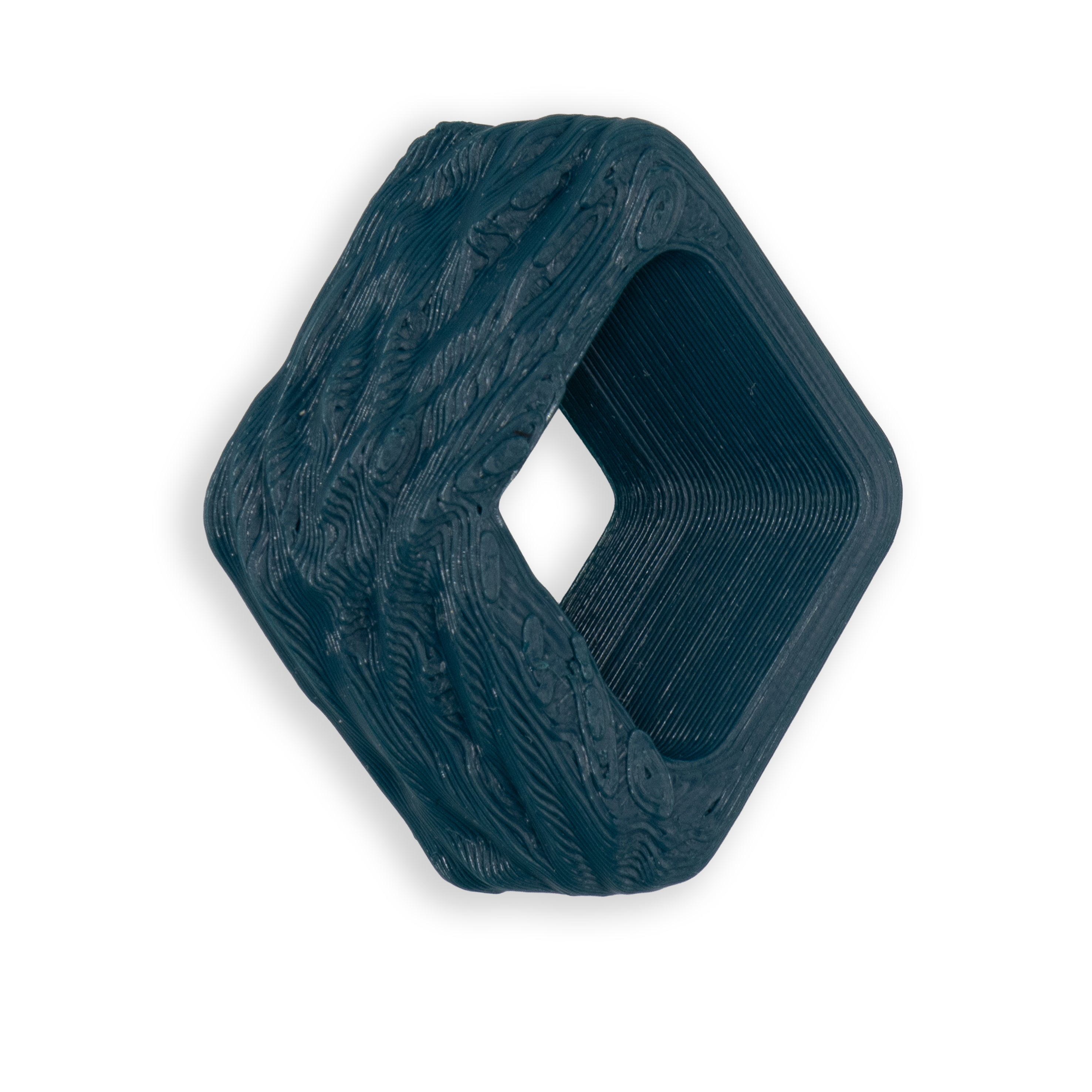 Cube Spacer Teal Tree Bark van Fates, blauwgroen met schorsreliëf dat als stromend water leest