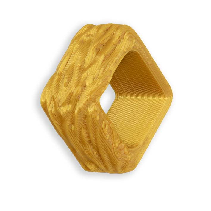 Cube Spacer Golden Tree Bark van Fates, satijnen goud met schorsreliëf
