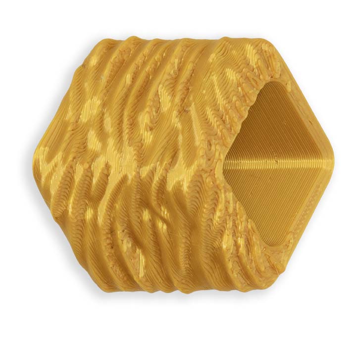 Cube hanger Golden Tree Bark van Fates, satijnen goud met schorsreliëf