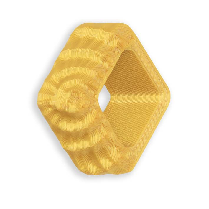 Cube Spacer Golden Fossil van Fates, satijnen goud met gelaagd reliëf