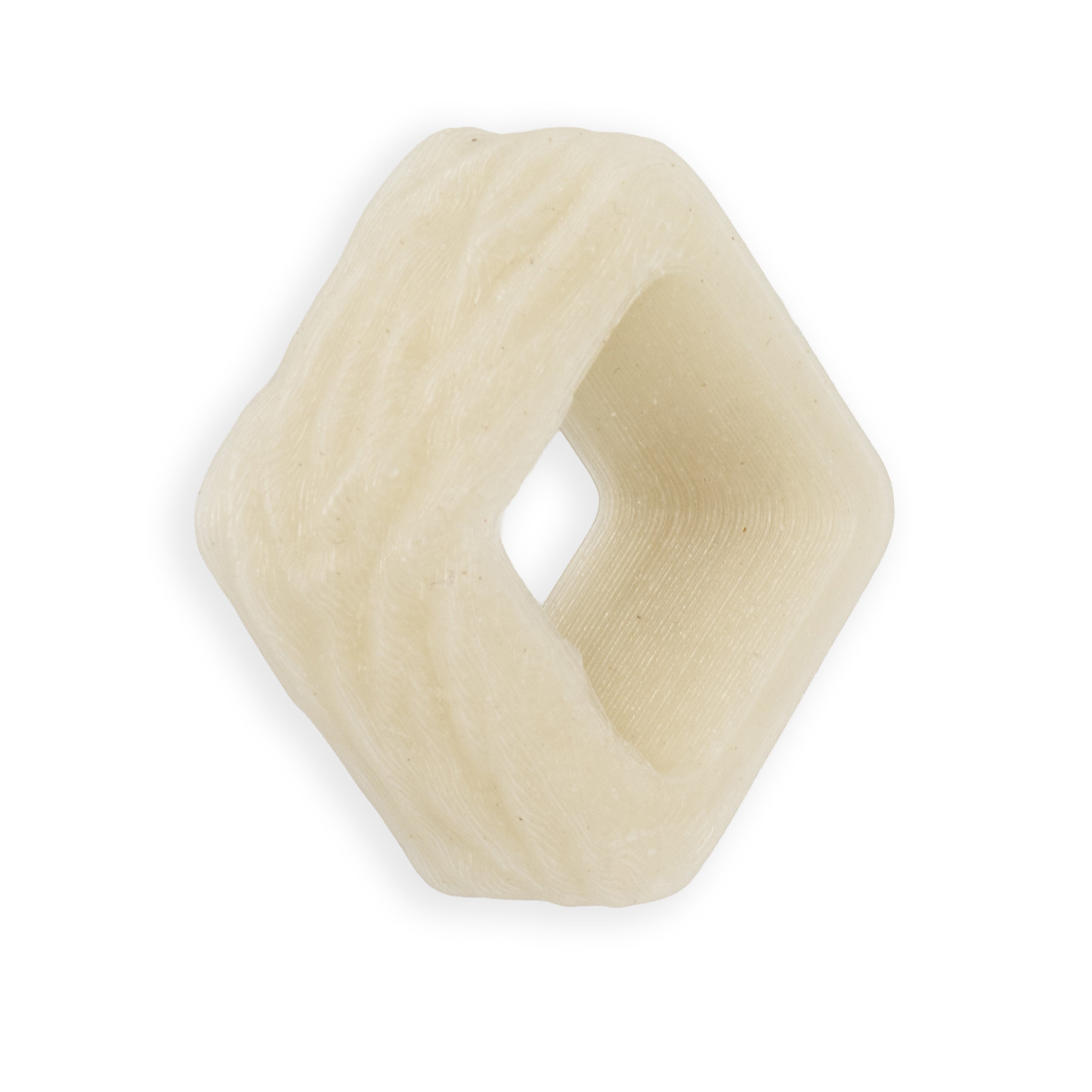 Cube Spacer Oyster Tree Bark in crème wit van Fates, met schorsreliëf