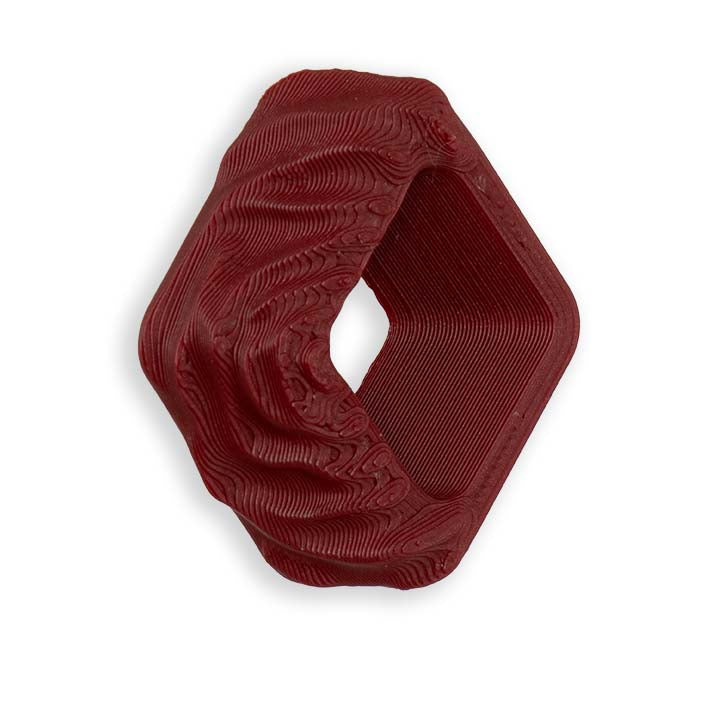 Cube Spacer Red Rose van Fates, diep bordeauxrood met gladde 3D-geprinte afwerking