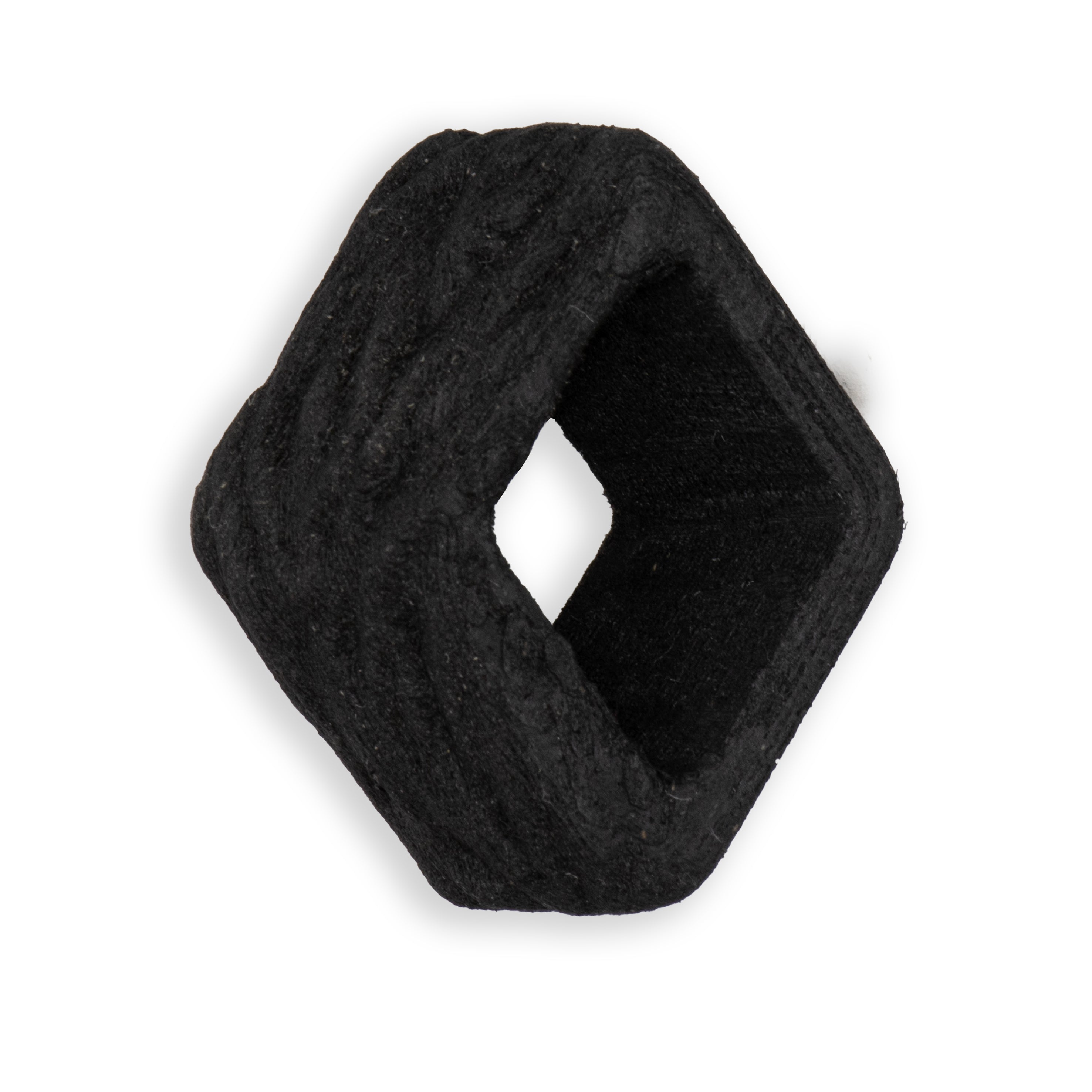 Cube Spacer Ebony Tree Bark van Fates, zwart met schorsreliëf