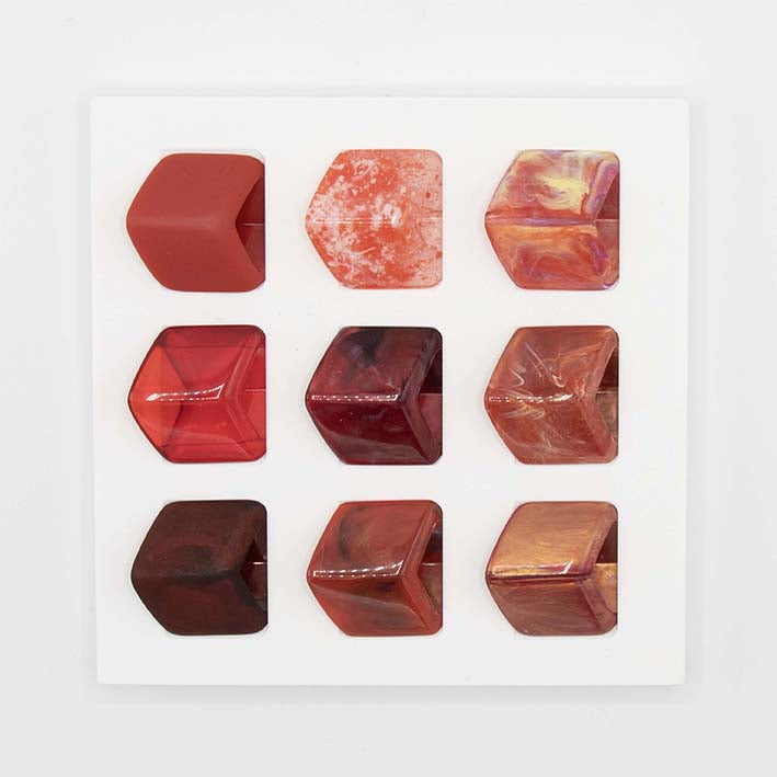 Duurzame Display voor Cubes in 3D geprint bio plastic, rood