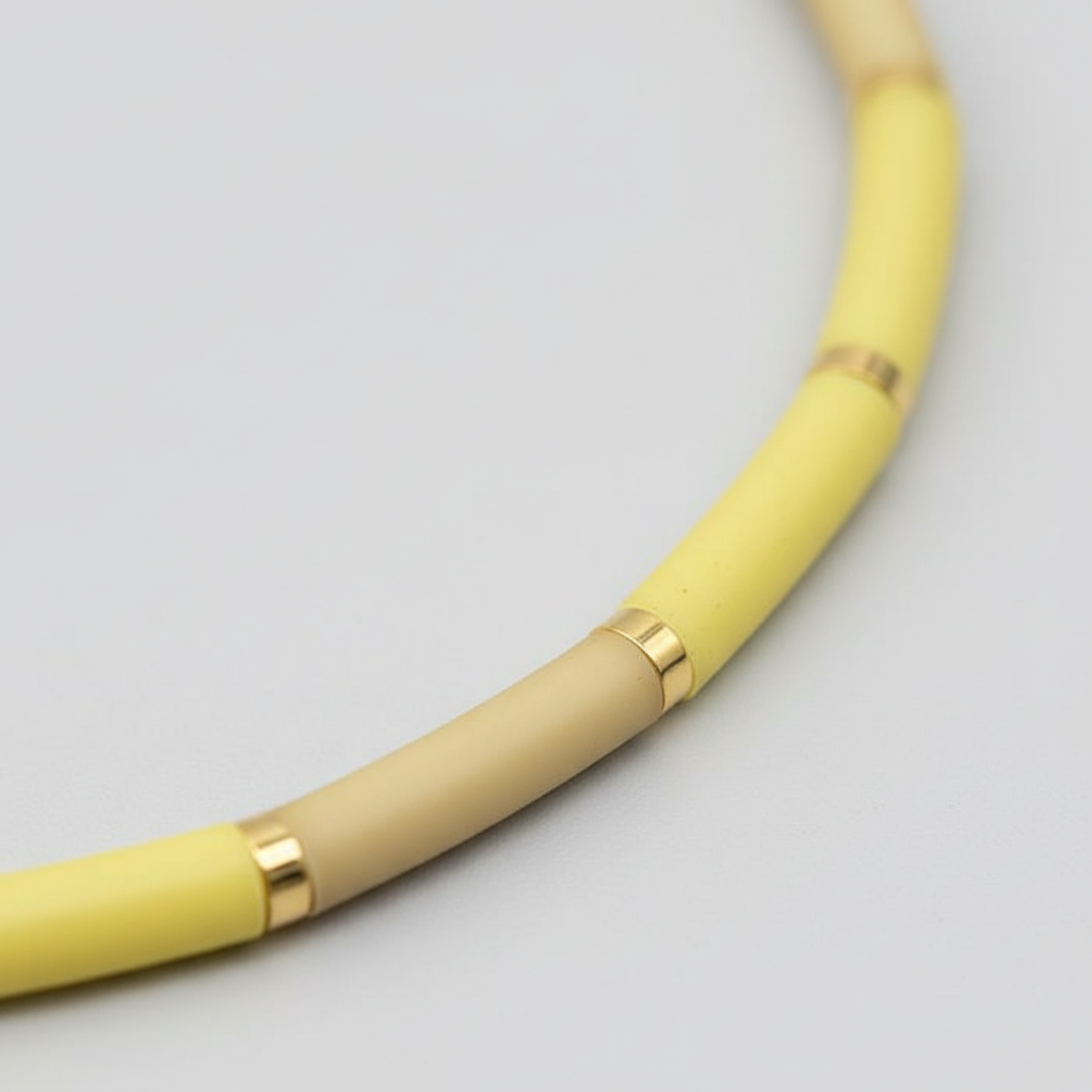 Rubberen ketting Bits & Pieces Geel met Champagne