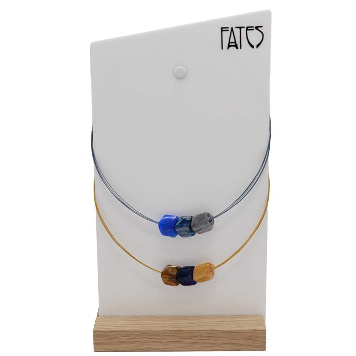 Ketting multilijns 3 Mini Cube blauw