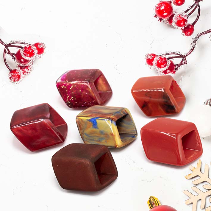 set van 6 cubes in roodtintn