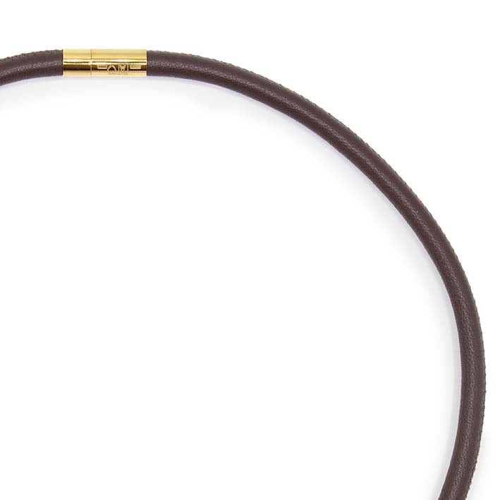 Ketting van leer, bruin, 1-lijns