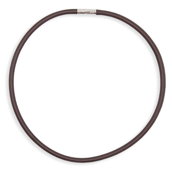 Ketting van leer, bruin, 1-lijns