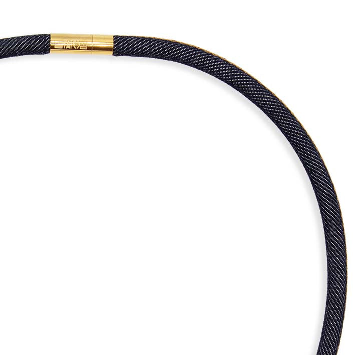 Ketting van denim, donkerblauw, 1-lijns