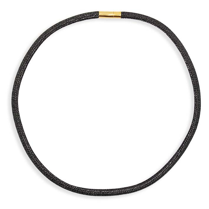 Ketting van denim, zwart, 1-lijns