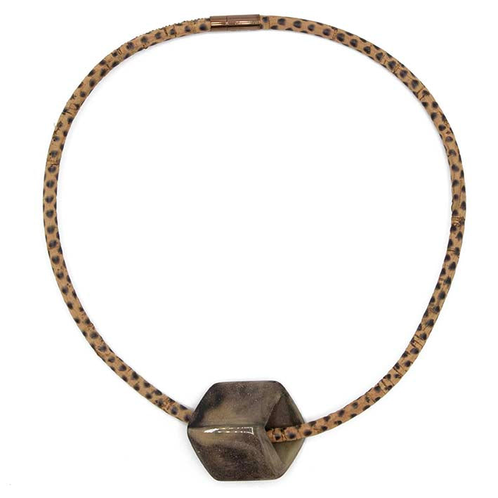 Ketting  van KURK 1  lijns met Cube Toendra - FEESTCOLLECTIE -