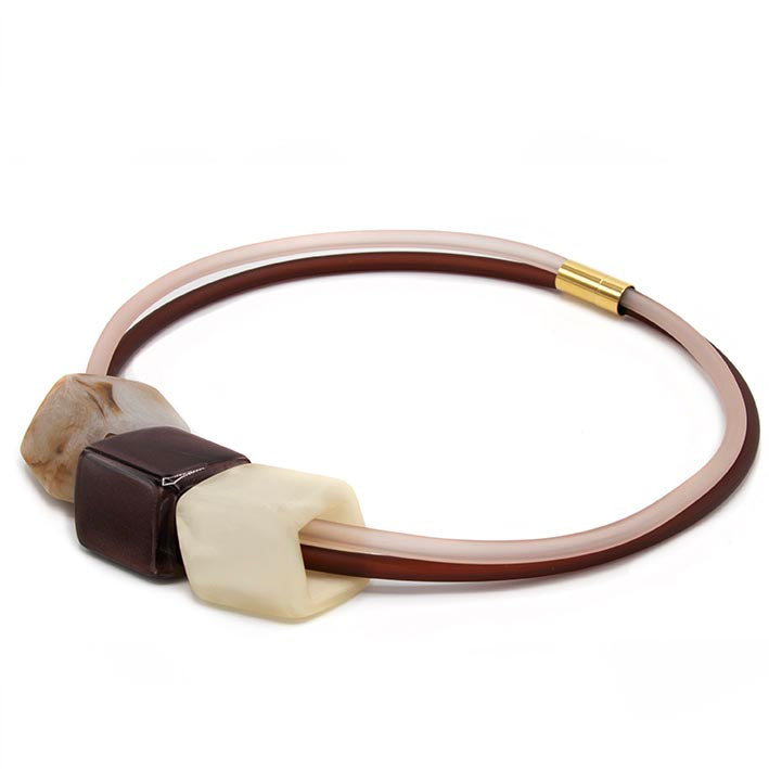 Exclusieve ketting van rubber met 3 Cubes, Cortado