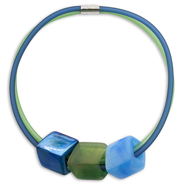 Exclusieve ketting van rubber met 3 Cubes, Deep Depts