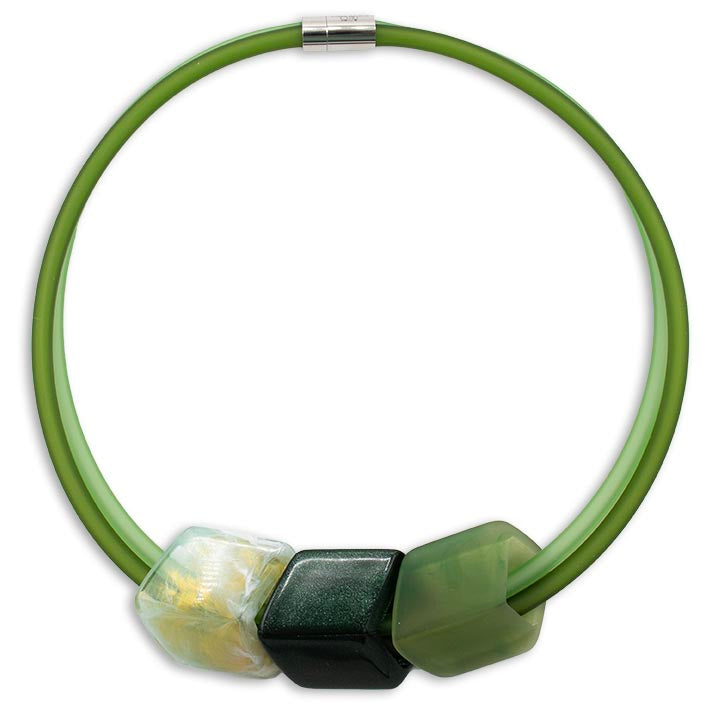 Exclusieve ketting van rubber met 3 Cubes, Garden